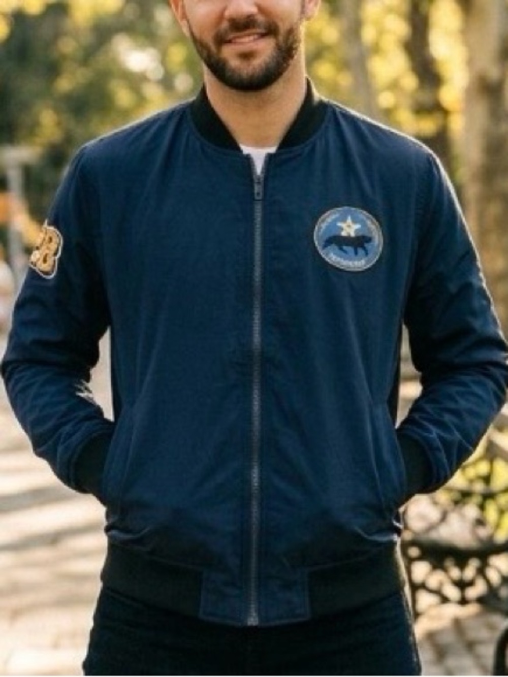 Route 66 Navy Jacket with Black Trim